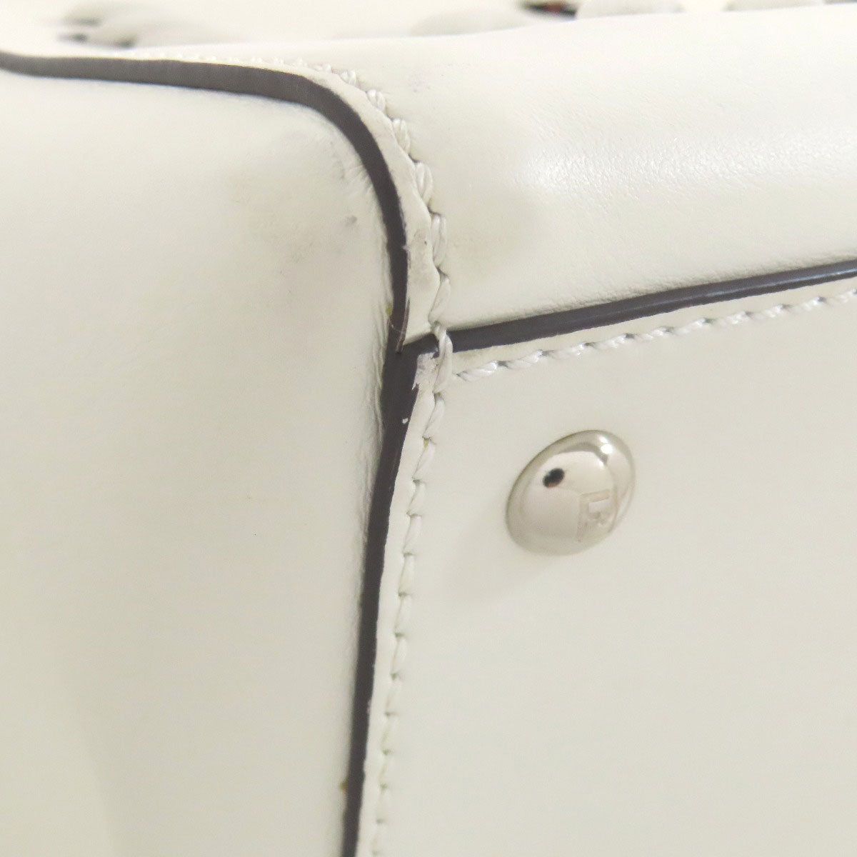 FENDI Handbag Calfskin white Dotcom 2WAY