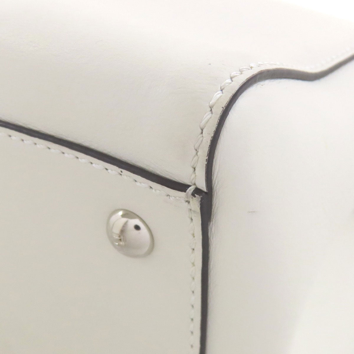 FENDI Handbag Calfskin white Dotcom 2WAY