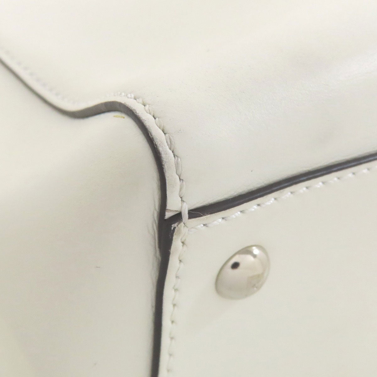 FENDI Handbag Calfskin white Dotcom 2WAY