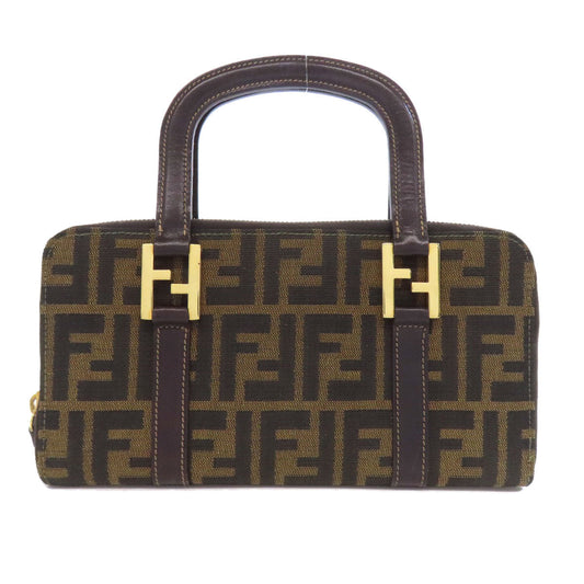 FENDI Handbag canvas Brown Zucca Pattern