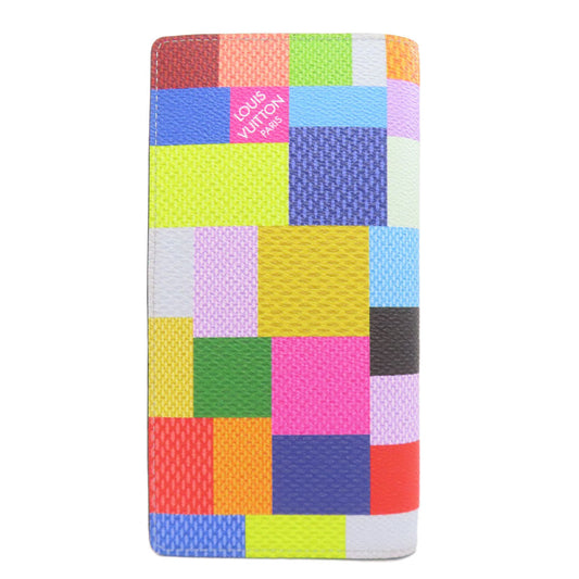 LOUIS VUITTON Long Wallet Purse N60457 Damier canvas multicolor Portefeuille Brazza NM Damier Graphite 3D