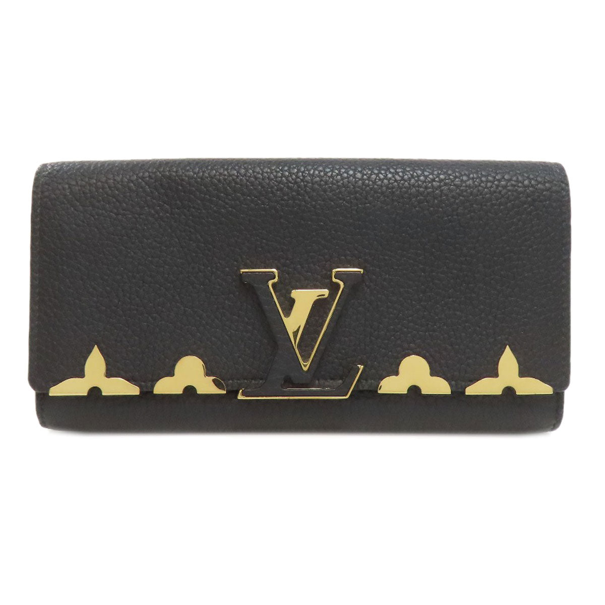 LOUIS VUITTON Long Wallet Purse M64551 Calfskin black Portefeuille Capsine