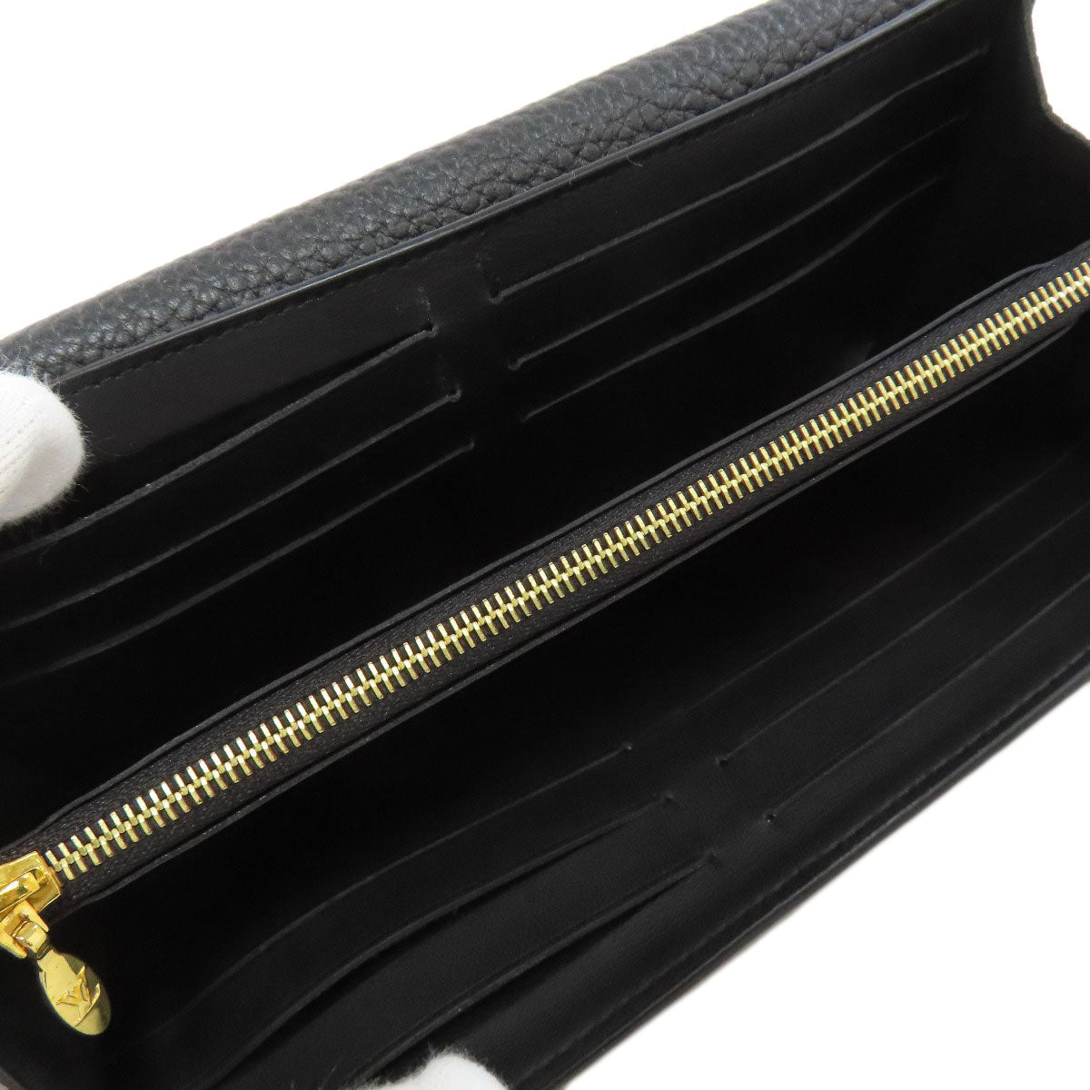 LOUIS VUITTON Long Wallet Purse M64551 Calfskin black Portefeuille Capsine
