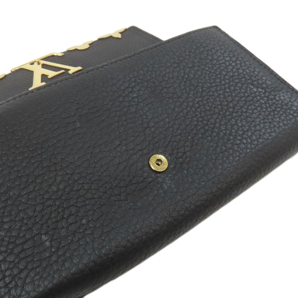 LOUIS VUITTON Long Wallet Purse M64551 Calfskin black Portefeuille Capsine