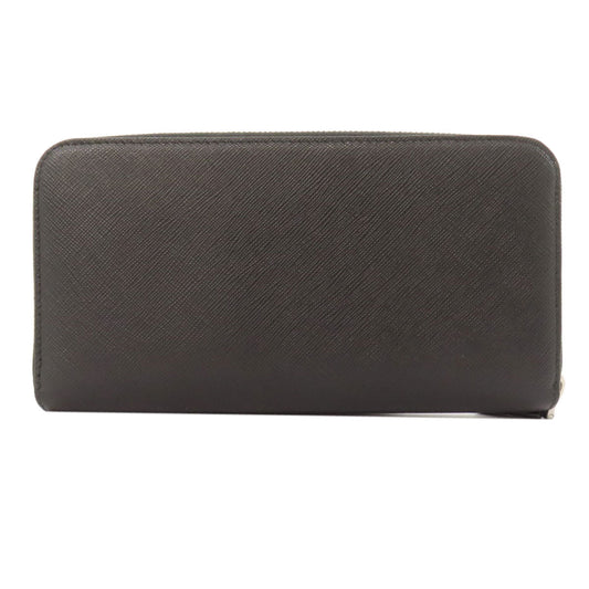 PRADA Long Wallet Purse Safiano black Zip Around