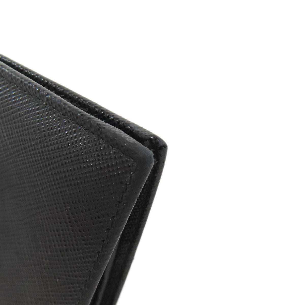 PRADA Long Wallet Purse Calfskin black logoMetal