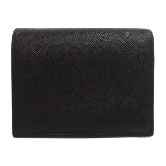 PRADA Long Wallet Purse Calfskin black logoMetal