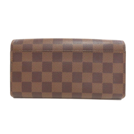 LOUIS VUITTON Long Wallet Purse M63209 Damier canvas Brown Portefeuille Sara