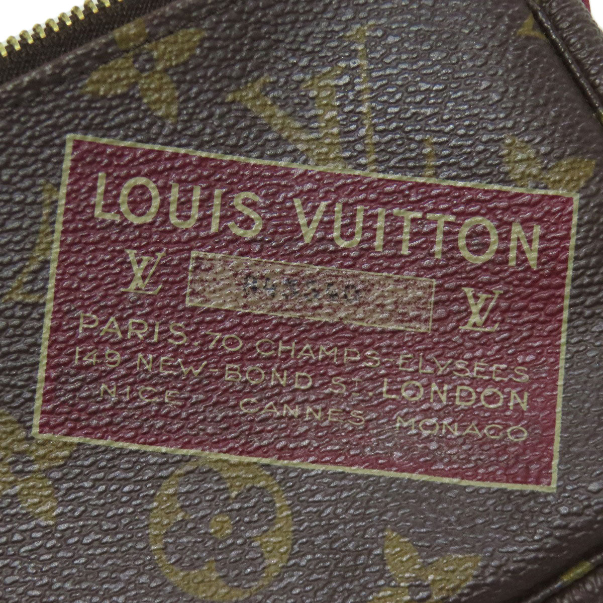 LOUIS VUITTON Accessory pouch M63798 Monogram canvas Brown Mini Pochette Accessoires Label Collection
