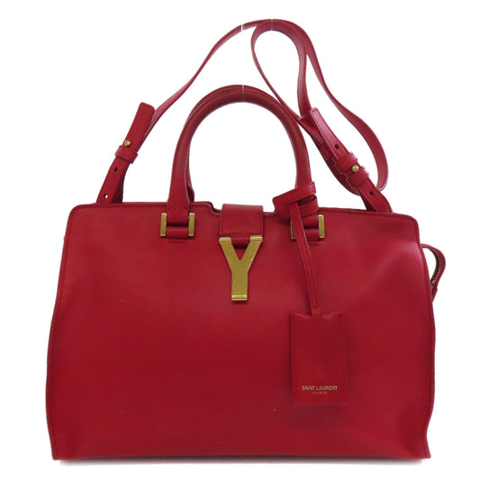 SAINT LAURENT Handbag leather Red Petit Cabas 2WAY