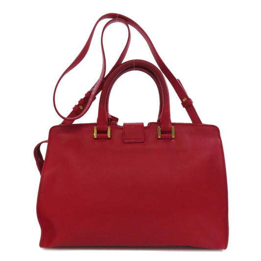 SAINT LAURENT Handbag leather Red Petit Cabas 2WAY