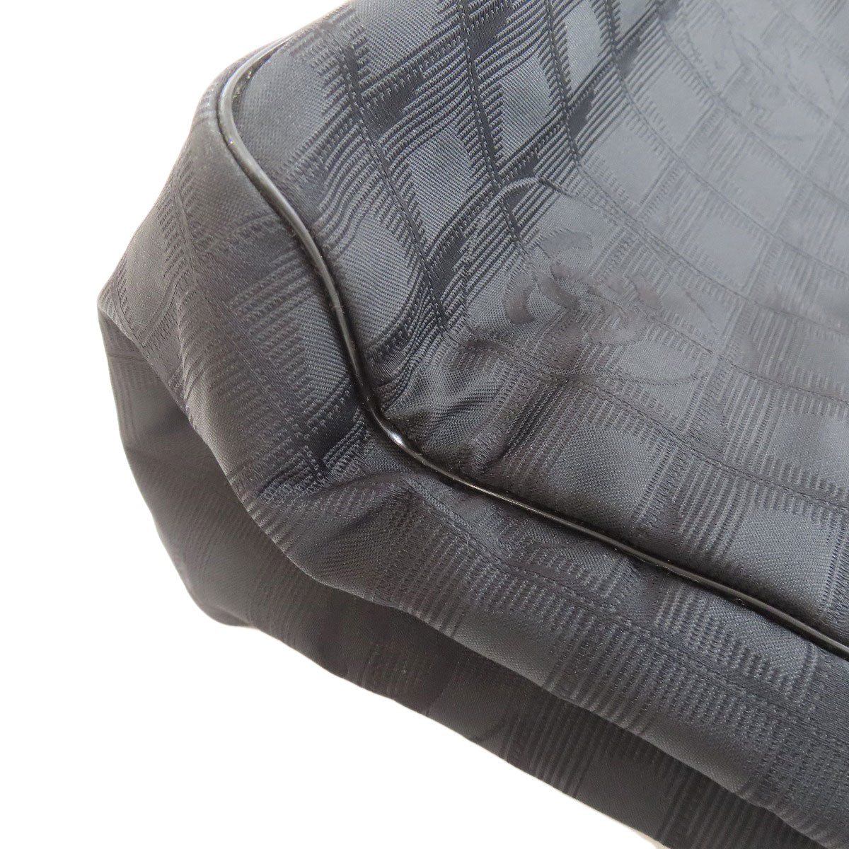 CHANEL Handbag Nylon jacquard black New Travel Line MM