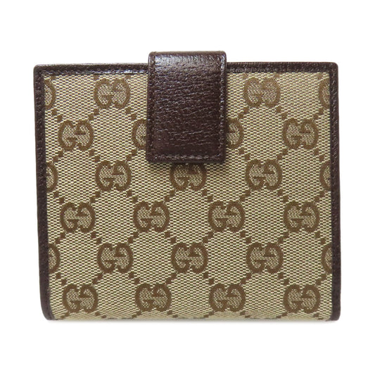 GUCCI Bifold Wallet 112664 canvas Brown W Hook Wallet GG