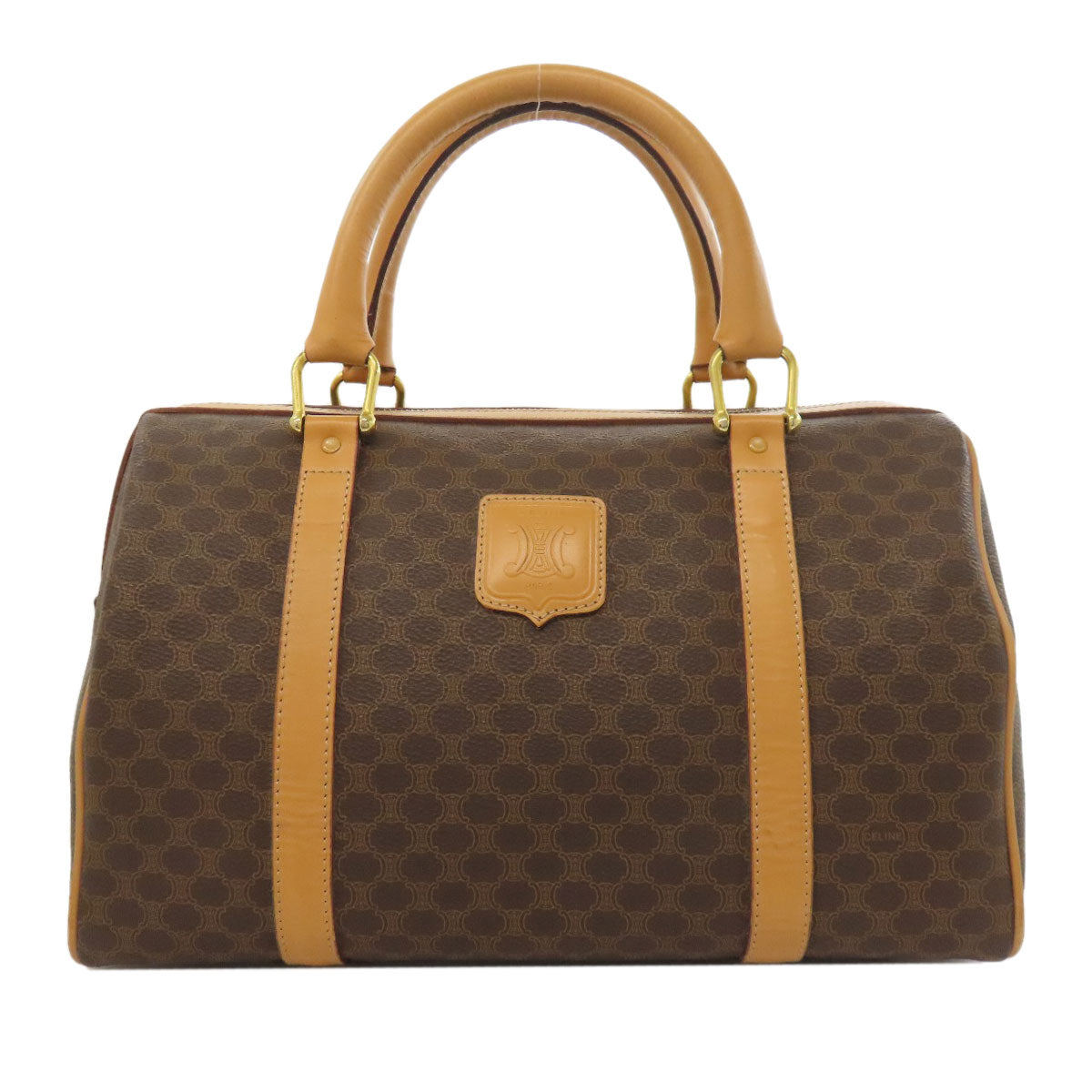 CELINE Handbag PVC Brown Macadam Mini Boston Duffel bag