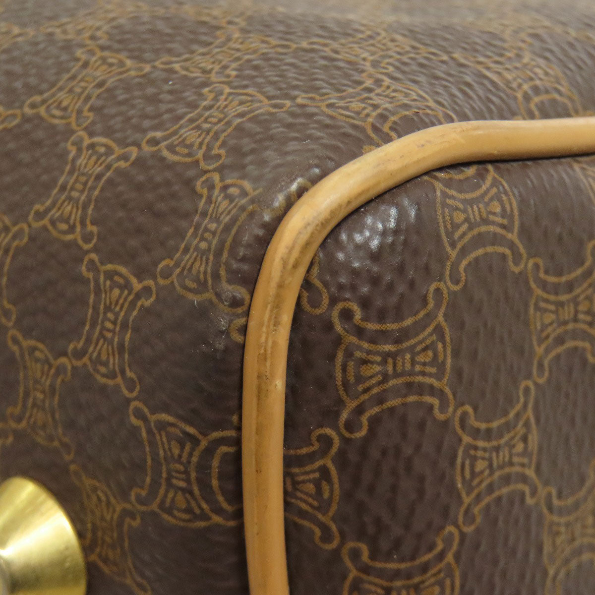 CELINE Handbag PVC Brown Macadam Mini Boston Duffel bag