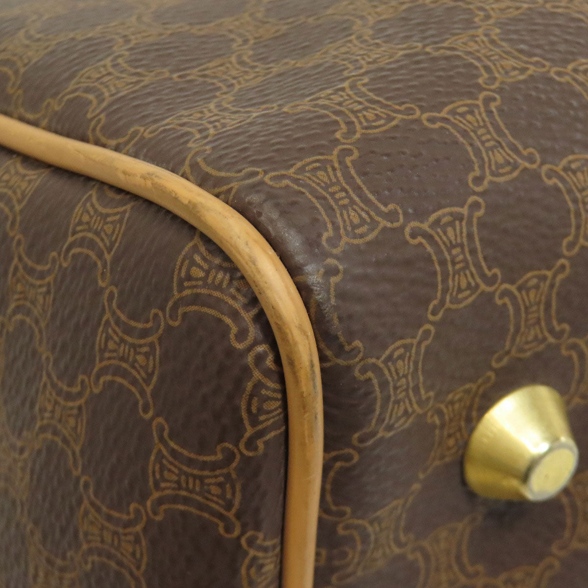 CELINE Handbag PVC Brown Macadam Mini Boston Duffel bag