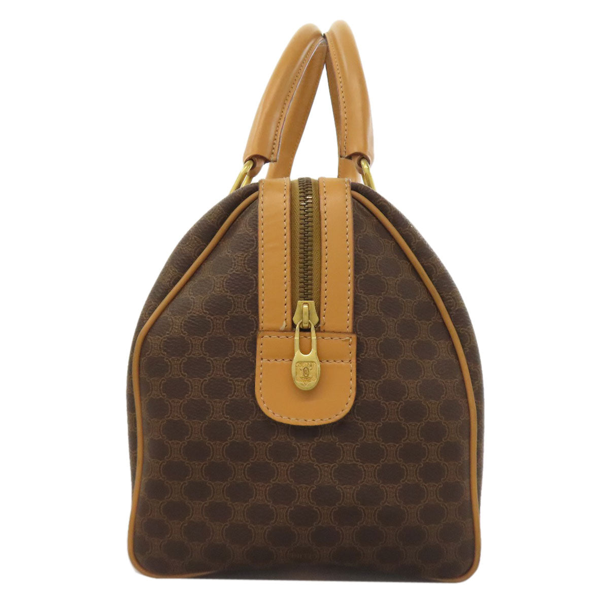 CELINE Handbag PVC Brown Macadam Mini Boston Duffel bag