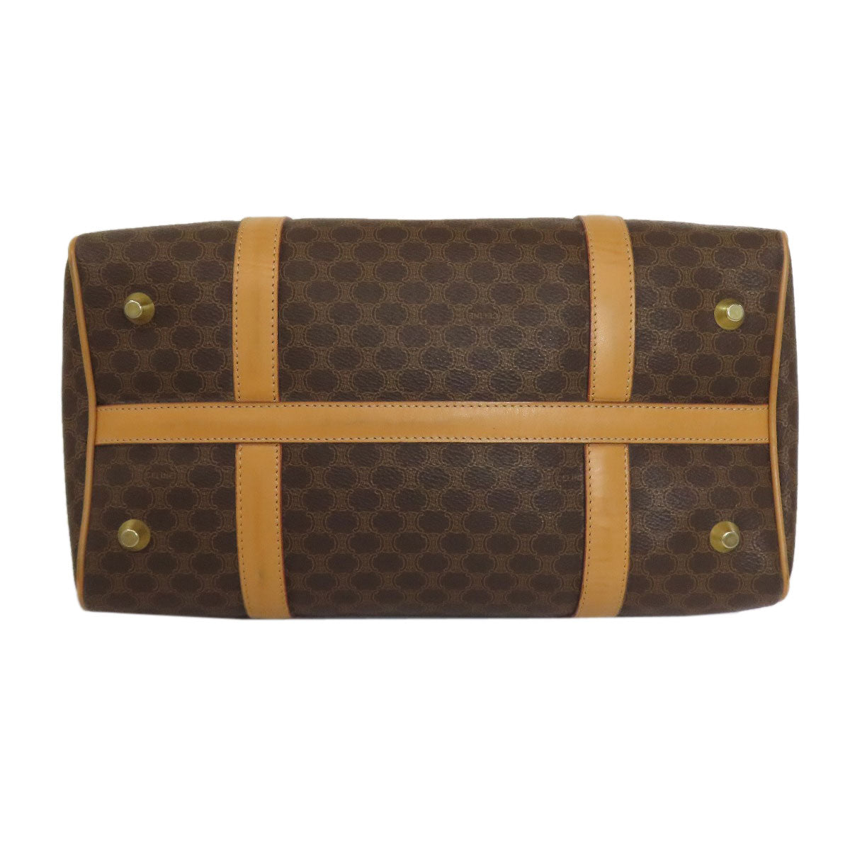 CELINE Handbag PVC Brown Macadam Mini Boston Duffel bag