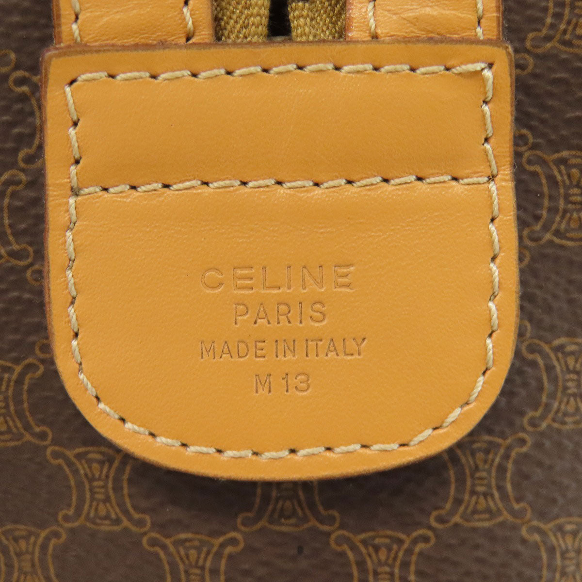 CELINE Handbag PVC Brown Macadam Mini Boston Duffel bag