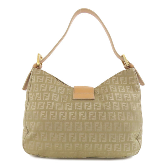 FENDI Handbag canvas beige Zucca Pattern