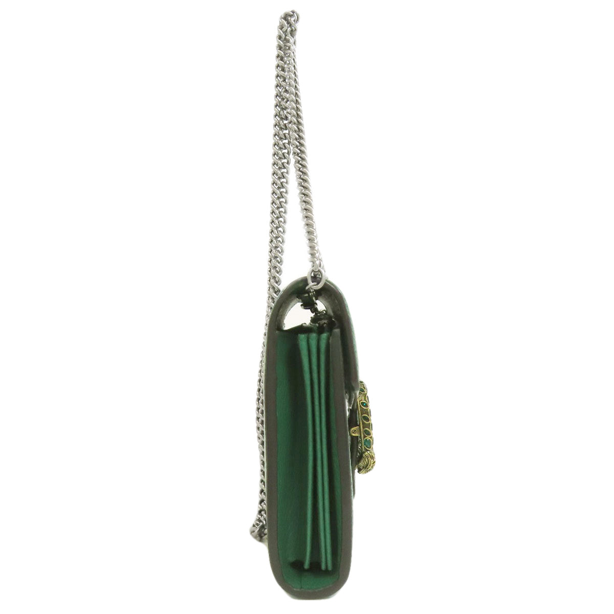 GUCCI Long Wallet Purse 401231 leather green Chain Wallet Dionysus
