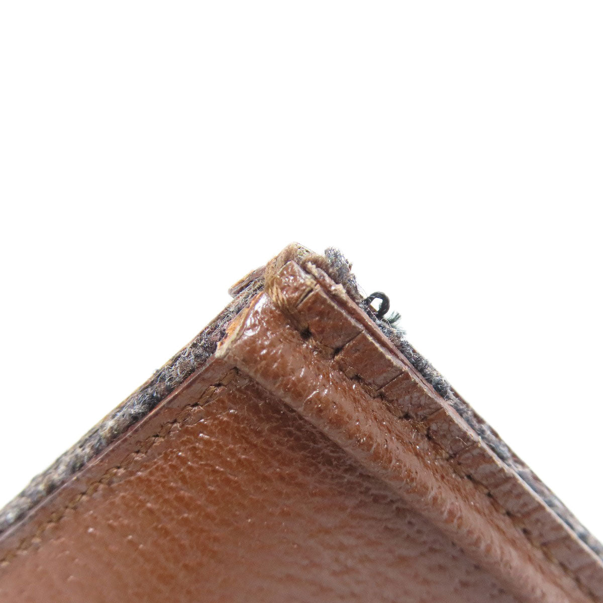 PRADA Tote Bag B11267 knit Brown logoMetal
