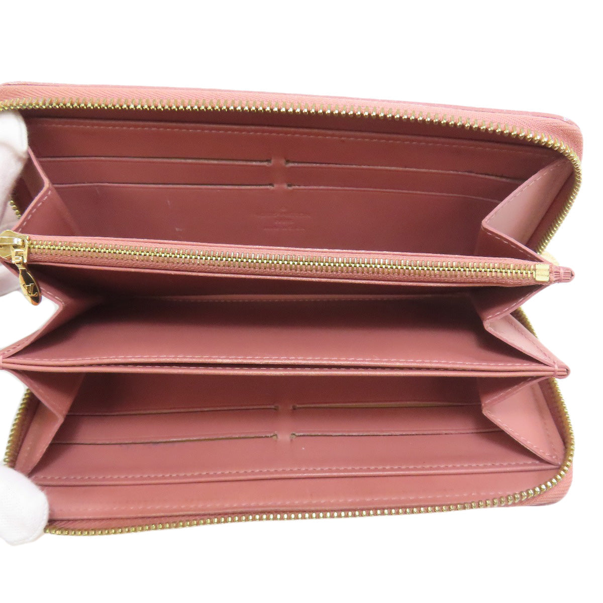 LOUIS VUITTON Long Wallet Purse M90020 Vernis pink Zippy Wallet (formerly Ikat Flower)