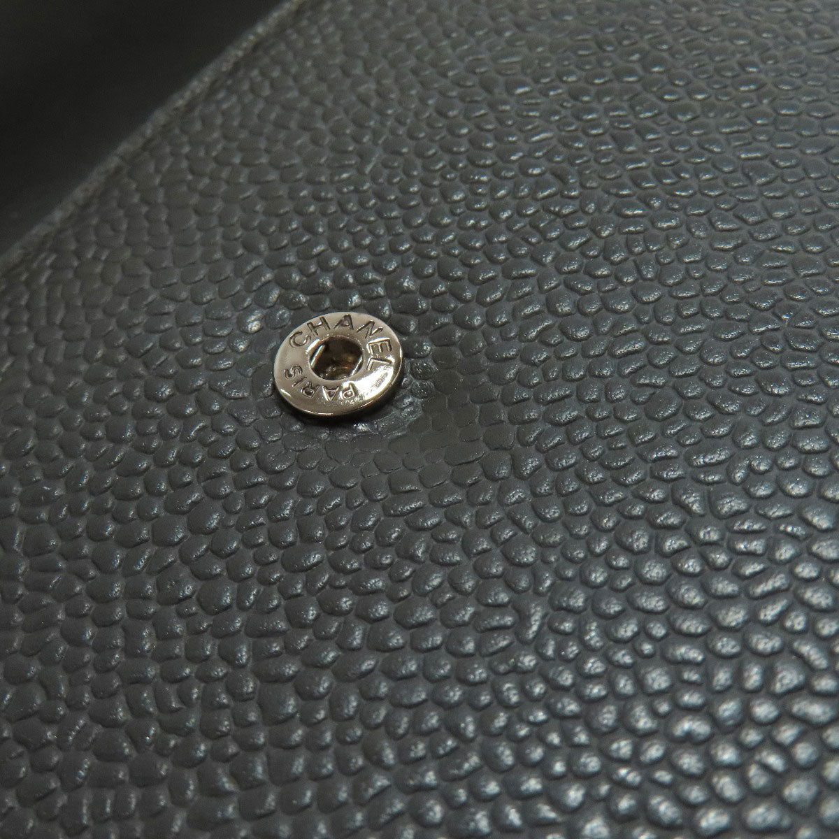 CHANEL Long Wallet Purse Grained Calfskin Skin gray COCO Mark