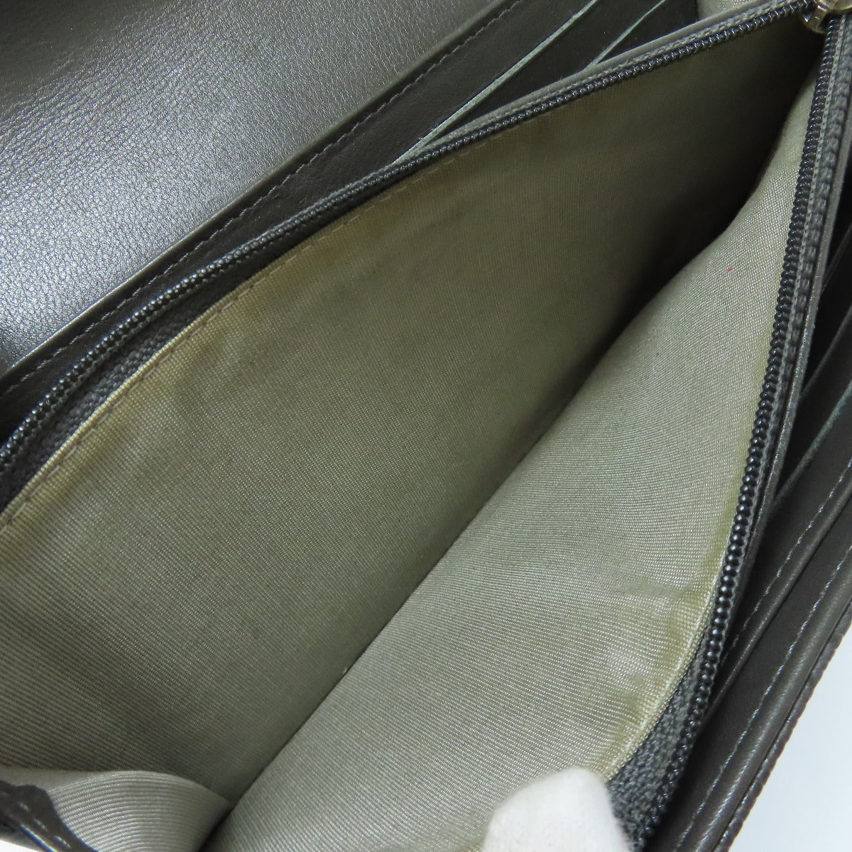 CHANEL Long Wallet Purse Grained Calfskin Skin gray COCO Mark