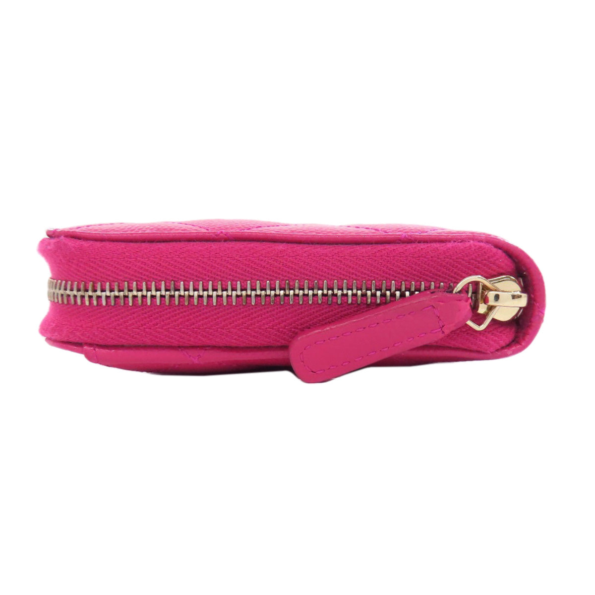 CHANEL Long Wallet Purse Grained Calfskin Skin pink Matelasse COCO Mark SilverMetal