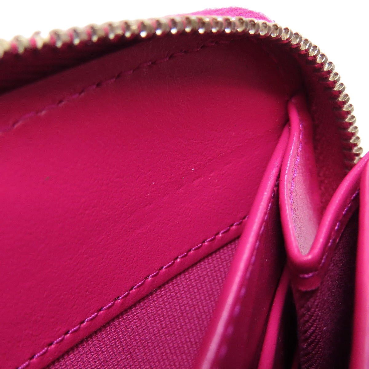 CHANEL Long Wallet Purse Grained Calfskin Skin pink Matelasse COCO Mark SilverMetal