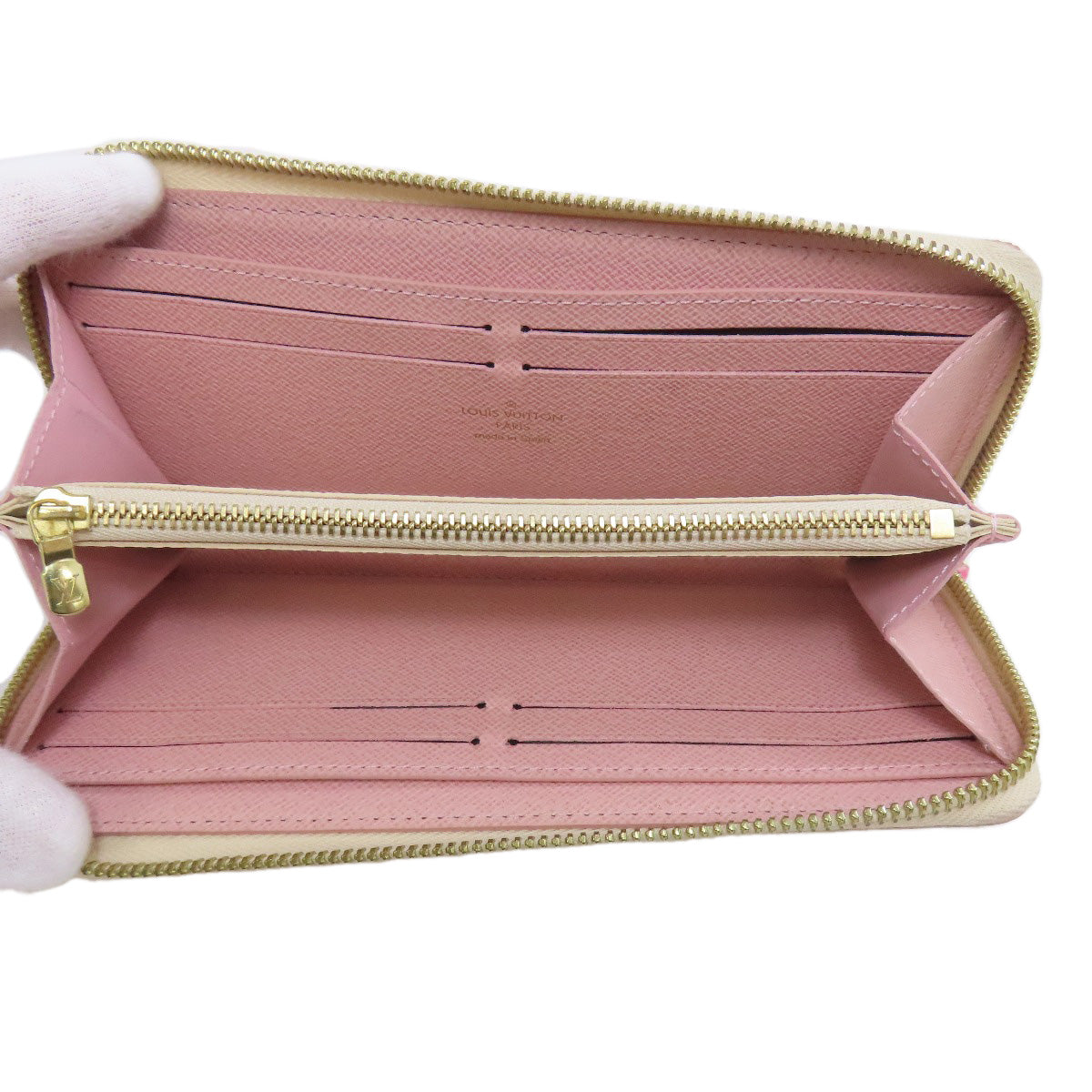 LOUIS VUITTON Long Wallet Purse N61264 Damier canvas white Portefeuille Clemence
