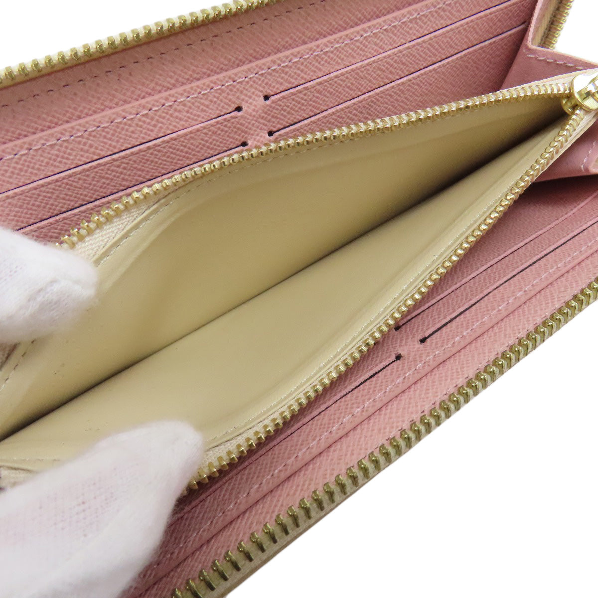 LOUIS VUITTON Long Wallet Purse N61264 Damier canvas white Portefeuille Clemence