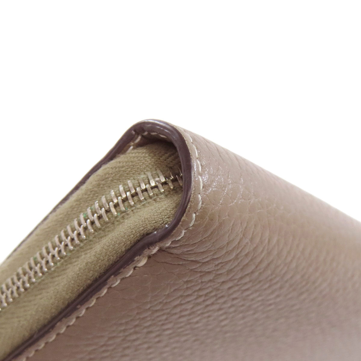 CELINE Long Wallet Purse Calfskin gray logo