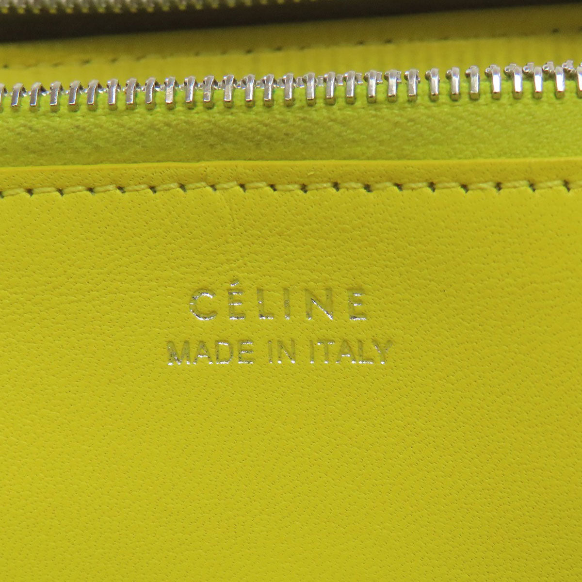 CELINE Long Wallet Purse Calfskin gray logo