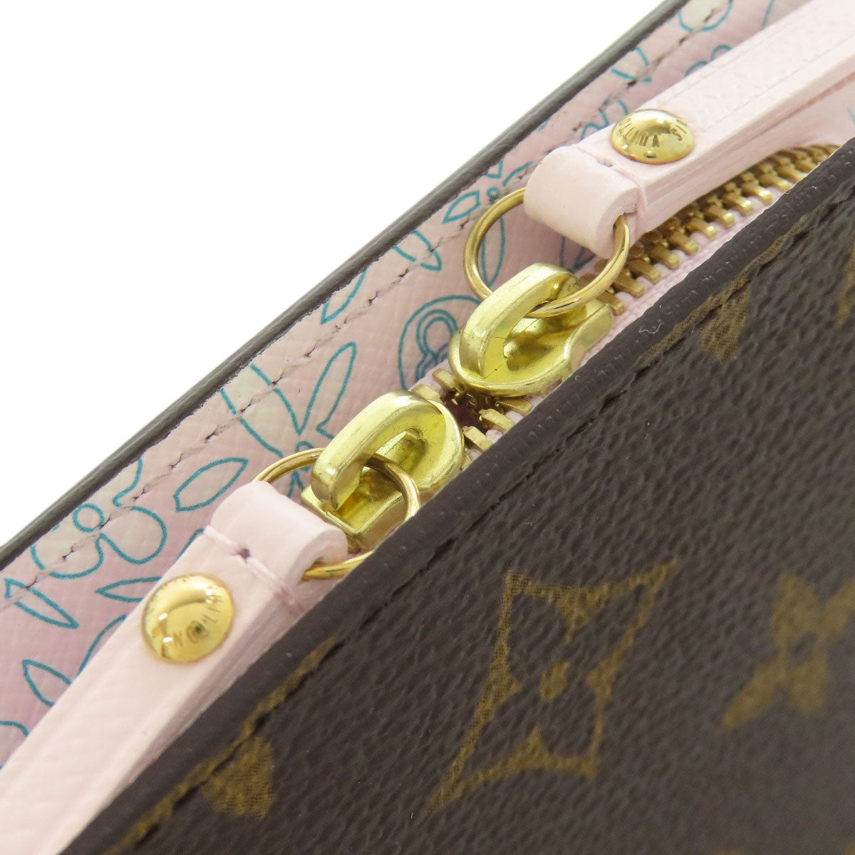 LOUIS VUITTON Bifold Wallet M60229 Monogram canvas Brown Porto Monnaie Insolite Fleuri