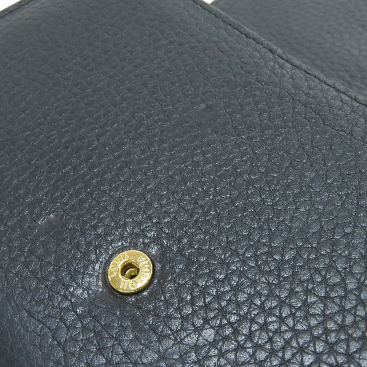 LOUIS VUITTON Long Wallet Purse M61248 Taurillon Clemence black Portefeuille Capsine