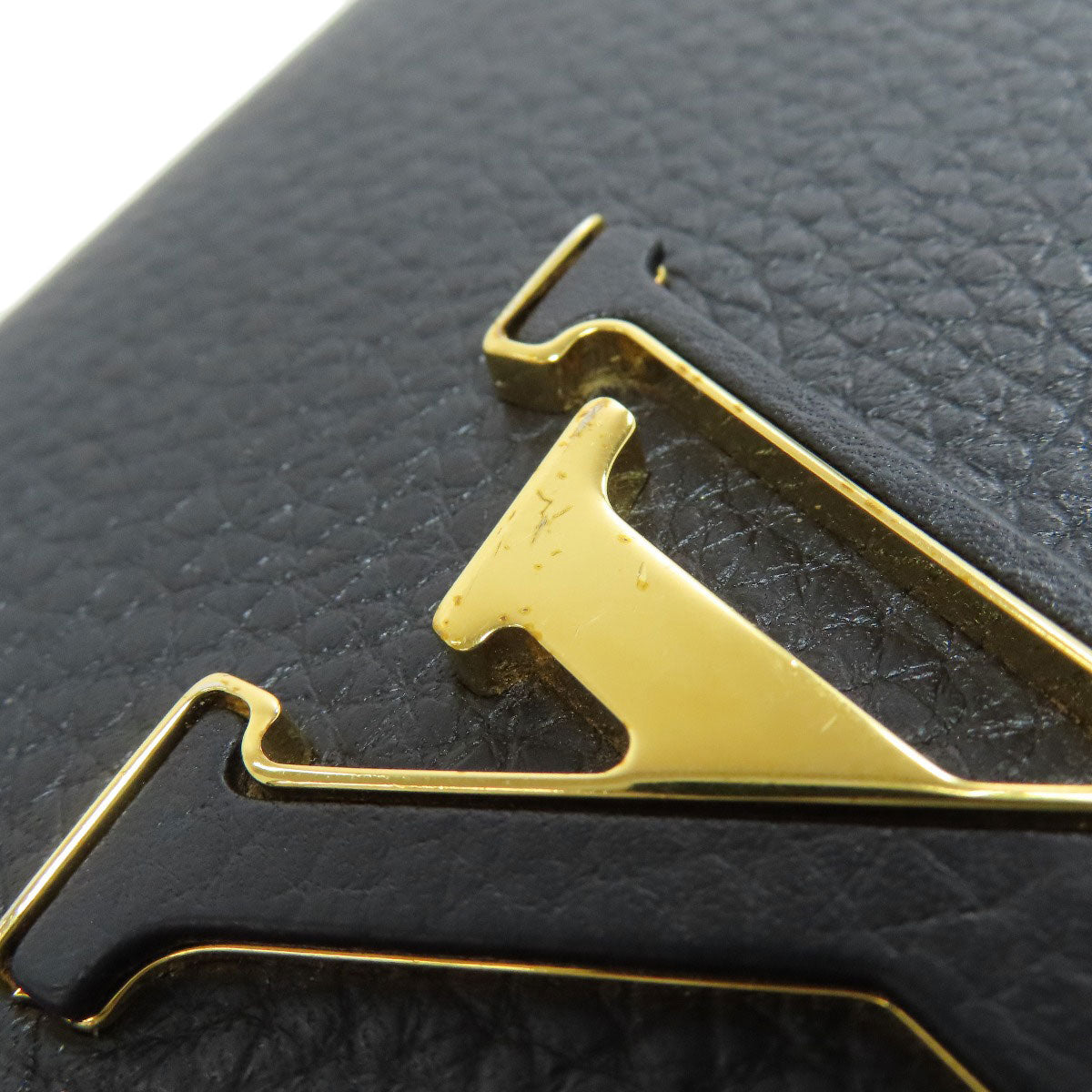 LOUIS VUITTON Long Wallet Purse M61248 Taurillon Clemence black Portefeuille Capsine