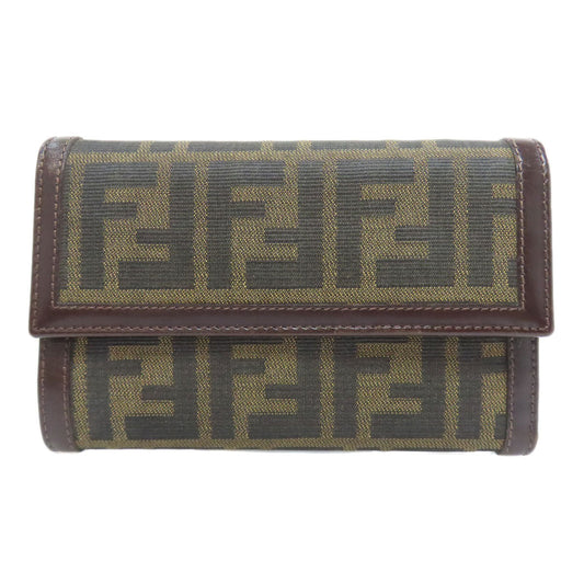 FENDI Bifold Wallet canvas Brown Zucca Pattern