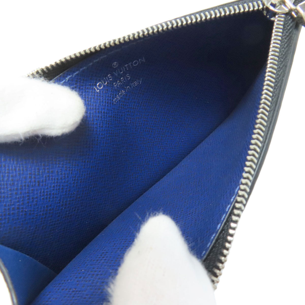 LOUIS VUITTON Coin case M30270 Taigalama blue Coin card holder