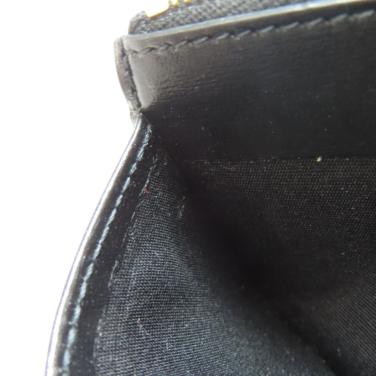 CELINE Coin case leather black Triomphe