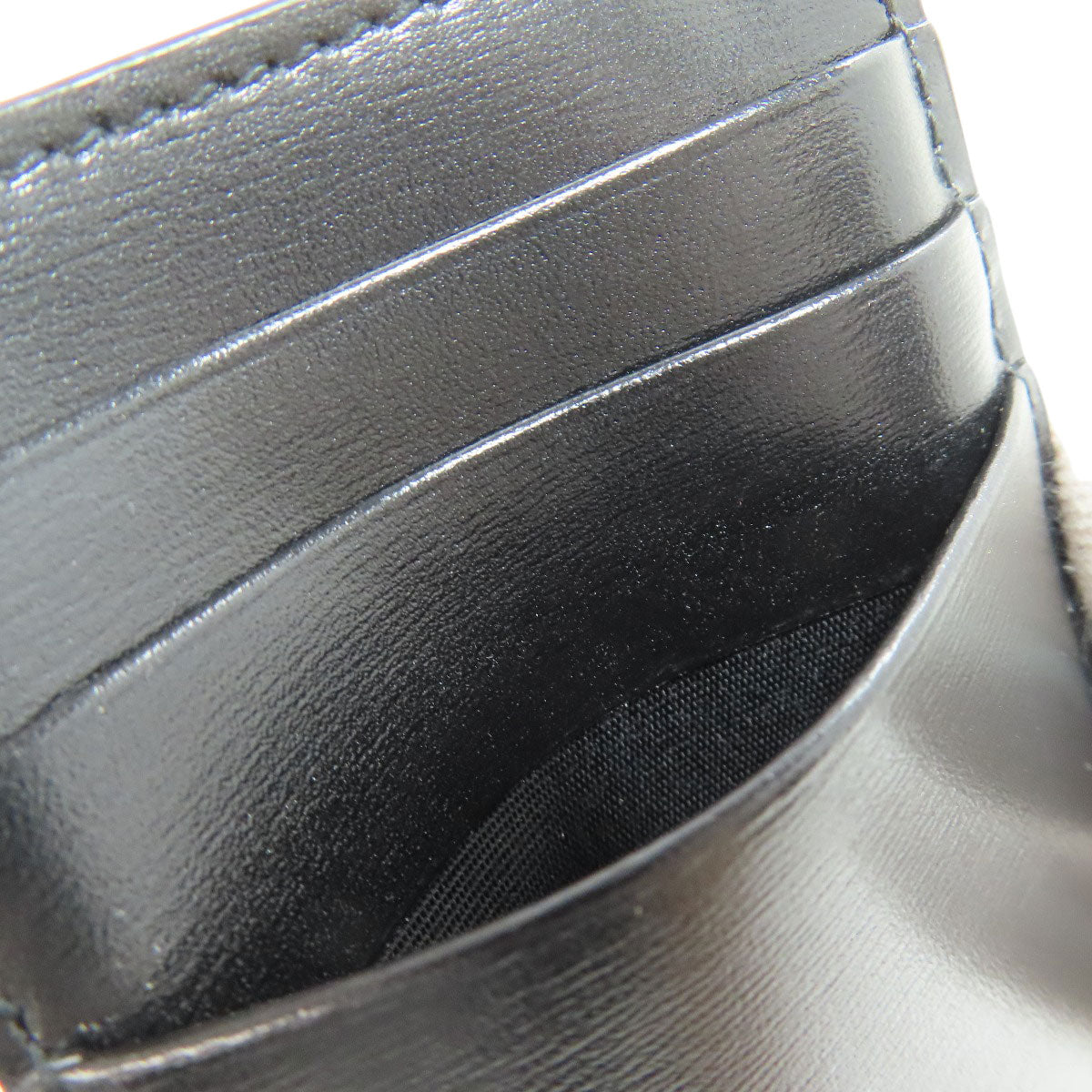 CELINE Coin case leather black Triomphe