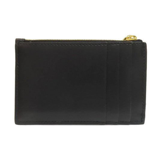CELINE Coin case leather black Triomphe