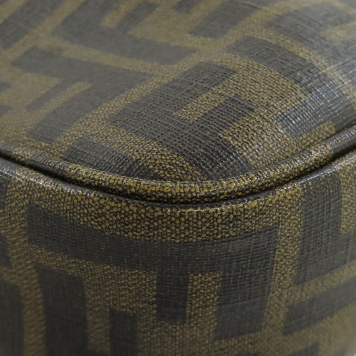 FENDI Shoulder Bag PVC Brown Zucca Pattern