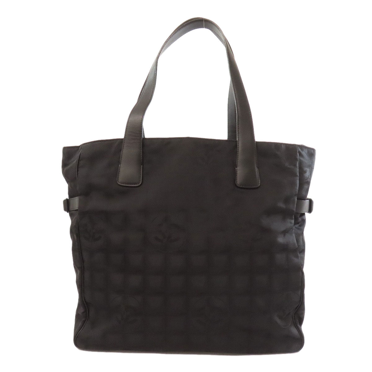 CHANEL Tote Bag Nylon jacquard black New Travel Line MM