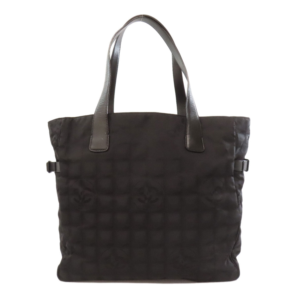 CHANEL Tote Bag Nylon jacquard black New Travel Line MM