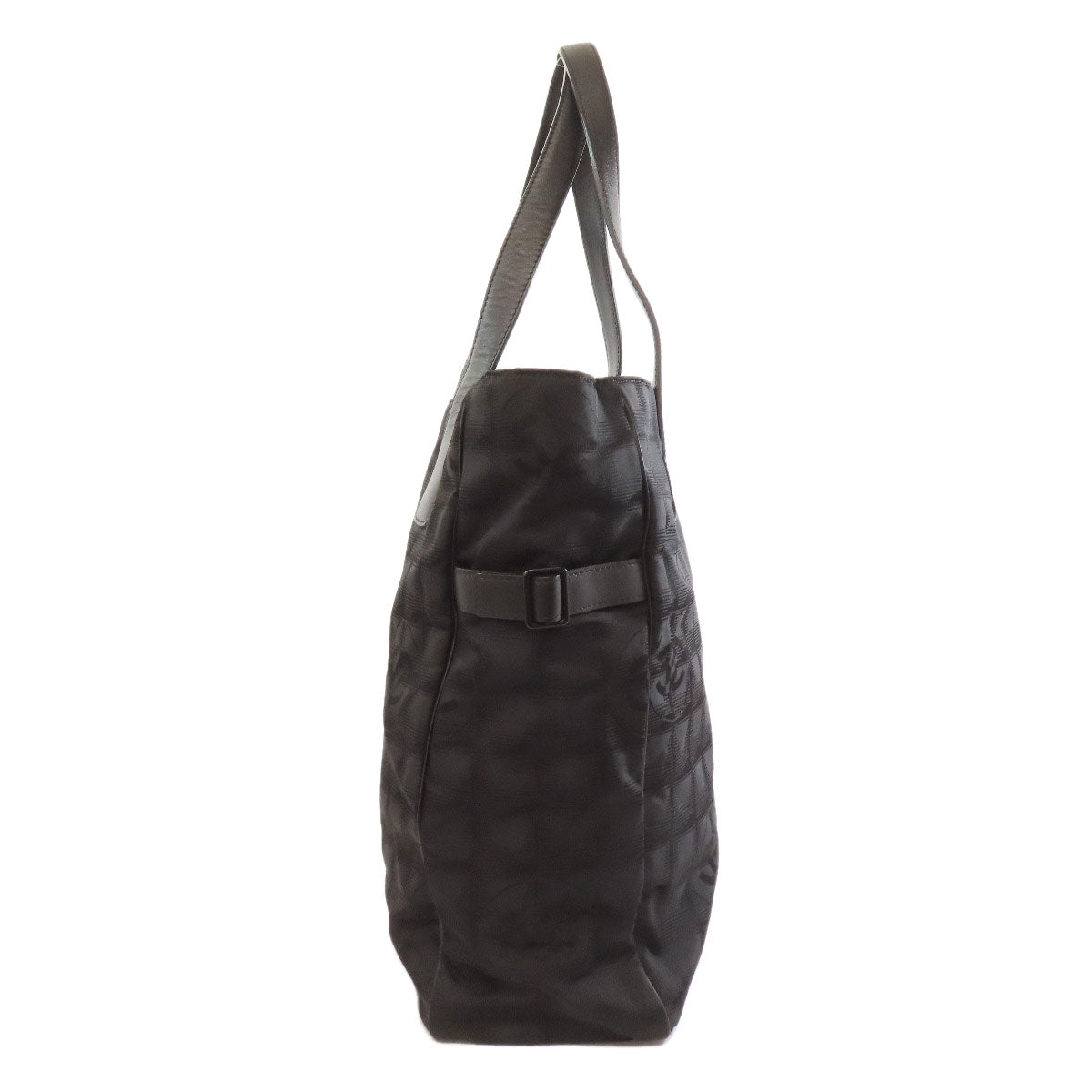 CHANEL Tote Bag Nylon jacquard black New Travel Line MM