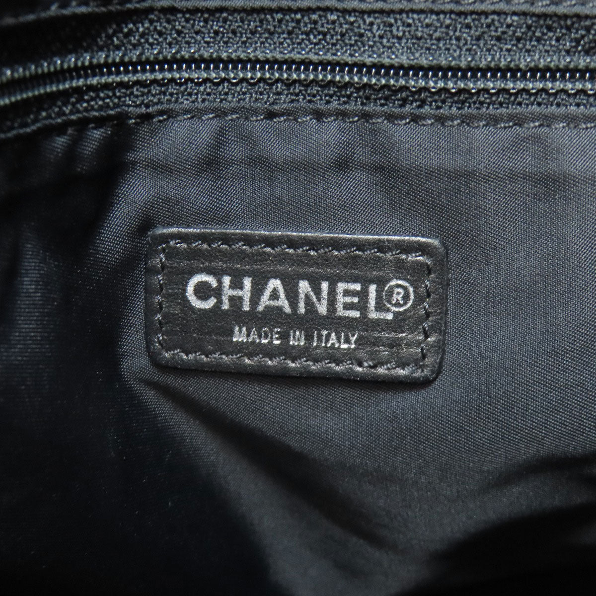 CHANEL Tote Bag Nylon jacquard black New Travel Line MM