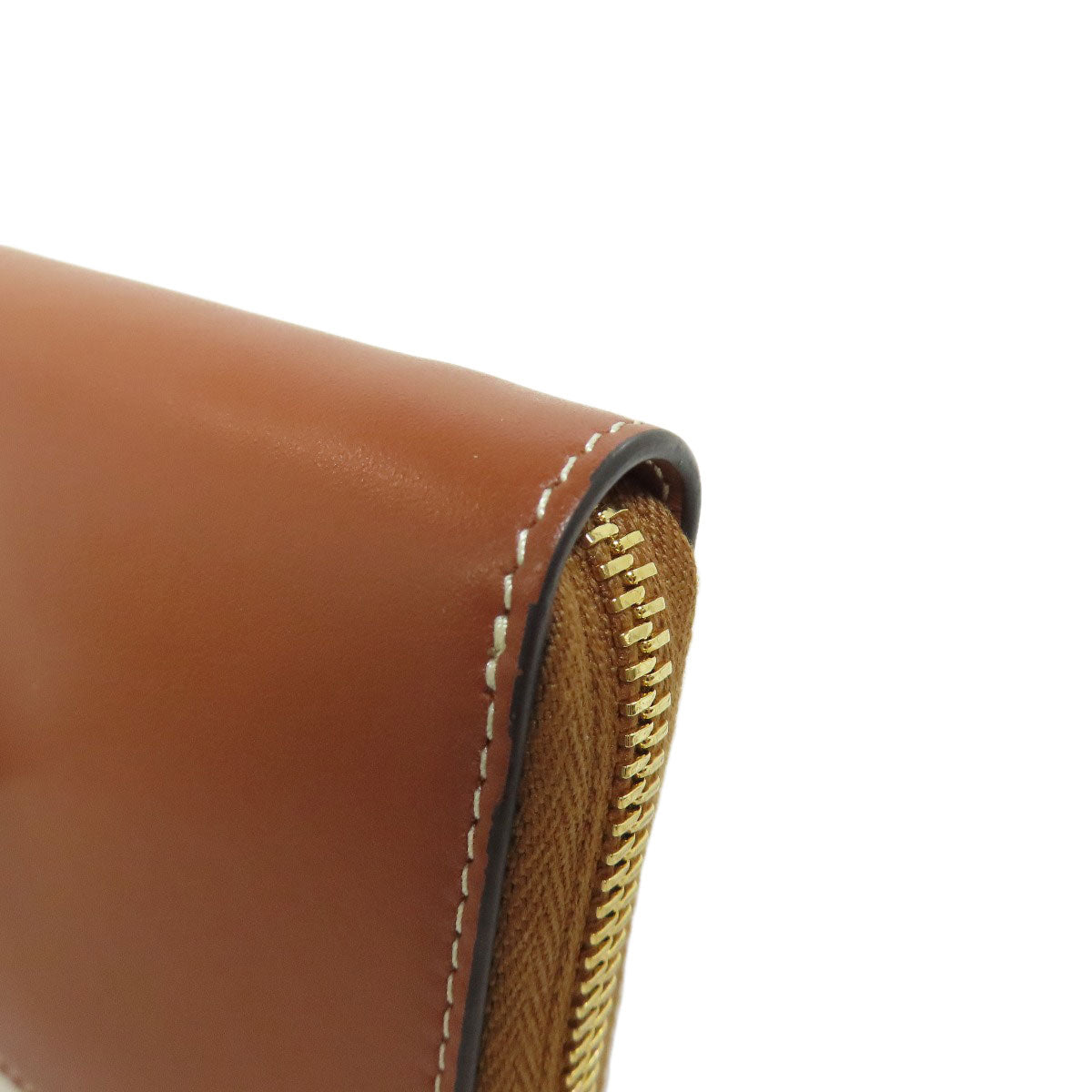 CELINE Coin case leather Brown Triomphe