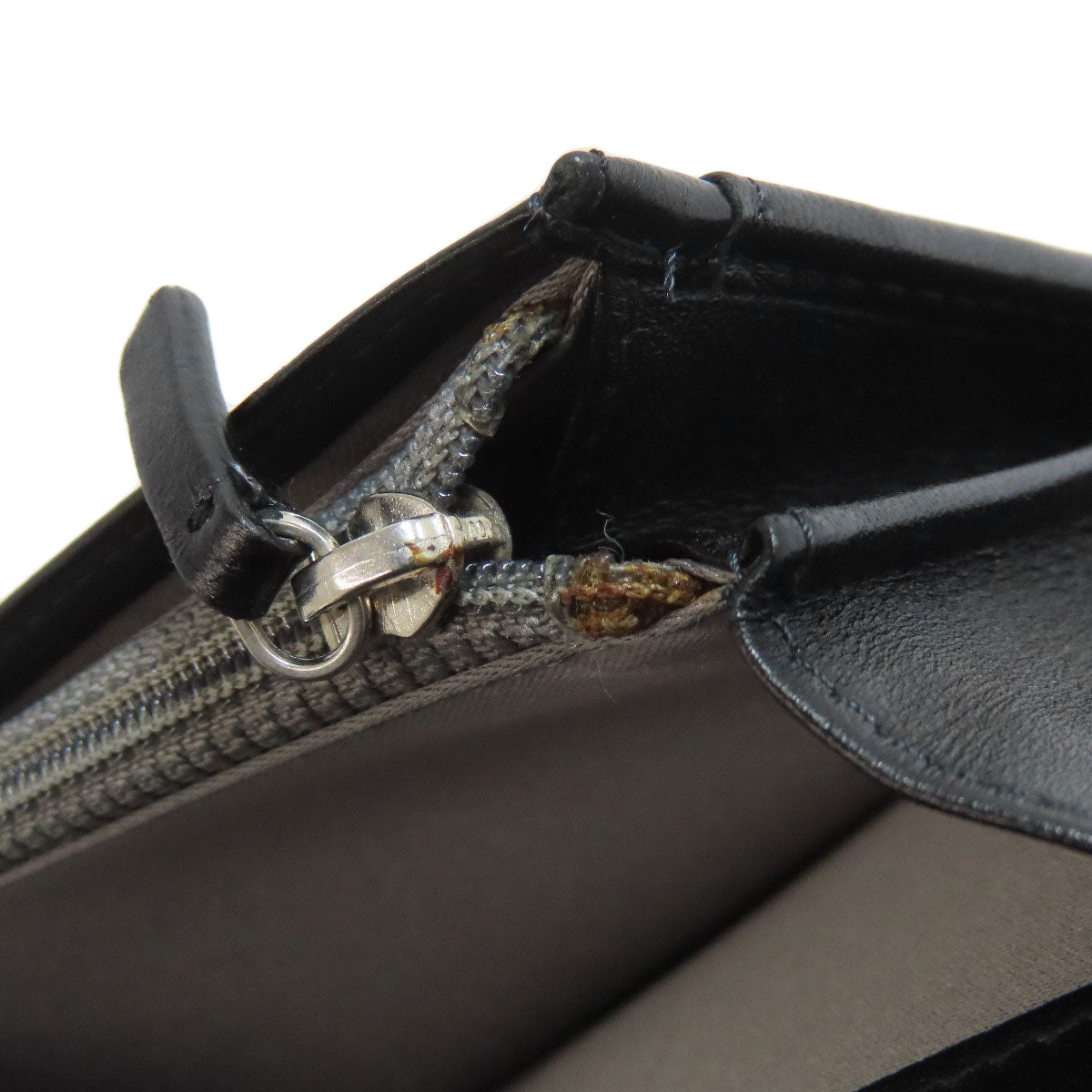 CHANEL Long Wallet Purse Patent leather black Icon SilverMetal